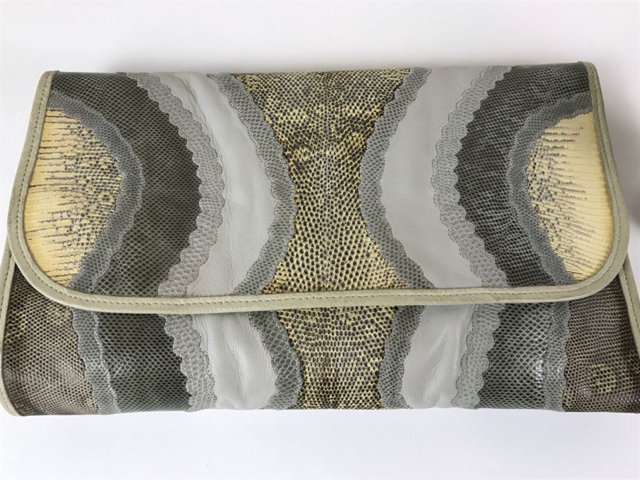 Vintage Carlos Falchi Snakeskin Clutch Purse Handbag [Photo 5]