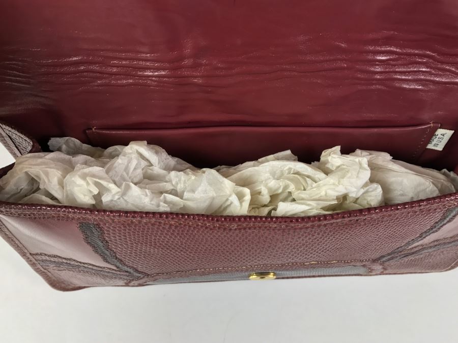 Vintage Carlos Falchi Snakeskin Clutch Purse Handbag With Matching Snakeskin Belt [Photo 9]