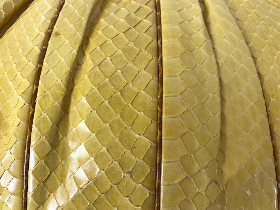 Vintage Judith Leiber Yellow Snakeskin Handbag Purse [Photo 6]