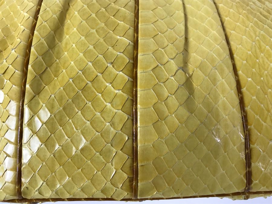 Vintage Judith Leiber Yellow Snakeskin Handbag Purse [Photo 5]