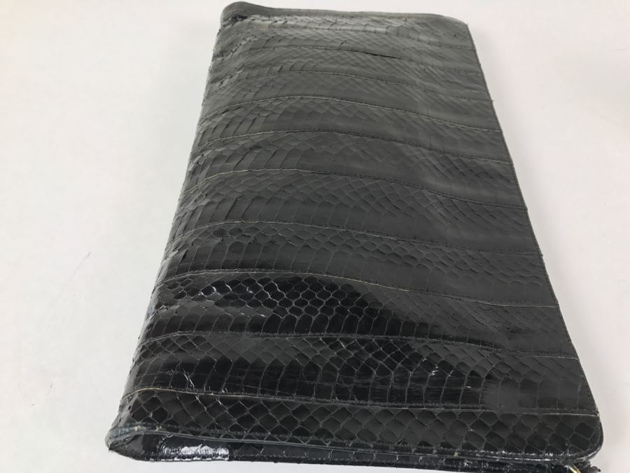Morris Moskowitz Genuine Reptile Black Clutch Purse Handbag [Photo 6]
