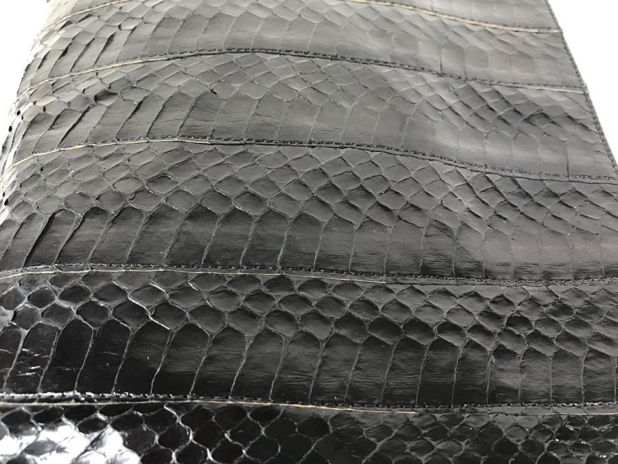 Morris Moskowitz Genuine Reptile Black Clutch Purse Handbag [Photo 7]