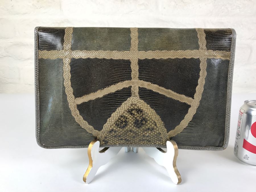 Vintage Carlos Falchi Snakeskin Clutch Purse Handbag [Photo 6]