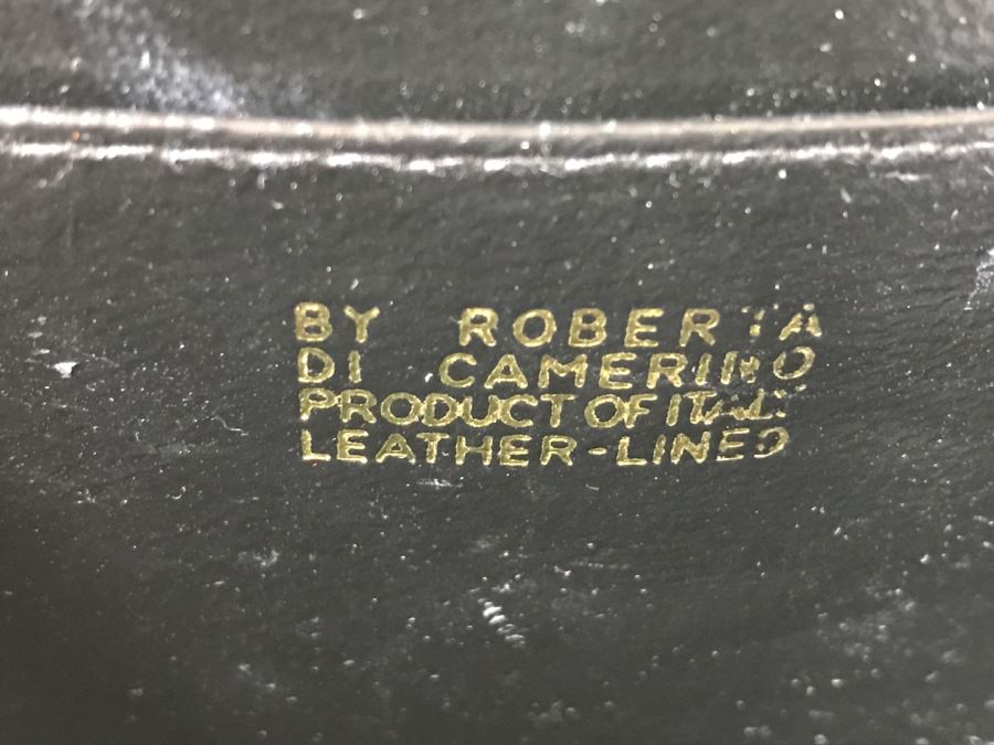 Roberta Di Camerino Black Velvet Leather Clutch Purse Handbag [Photo 3]