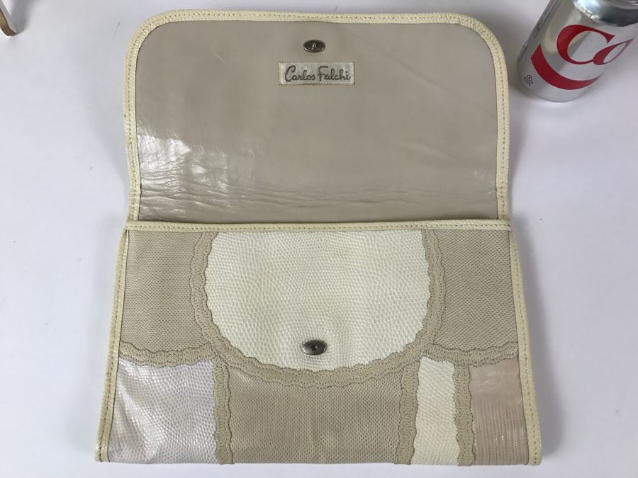 Vintage Carlos Falchi Snakeskin Clutch Purse Handbag [Photo 6]