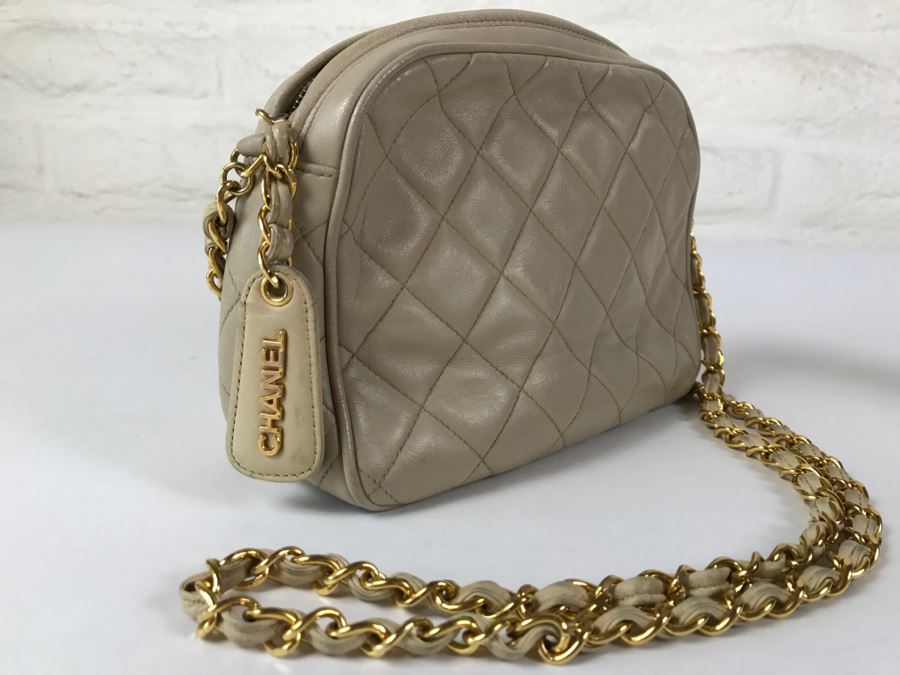 Vintage CHANEL Light Brown Handbag Purse [Photo 10]