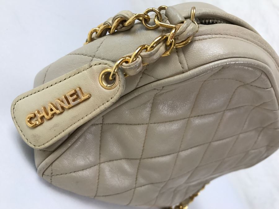 Vintage CHANEL Light Brown Handbag Purse [Photo 11]