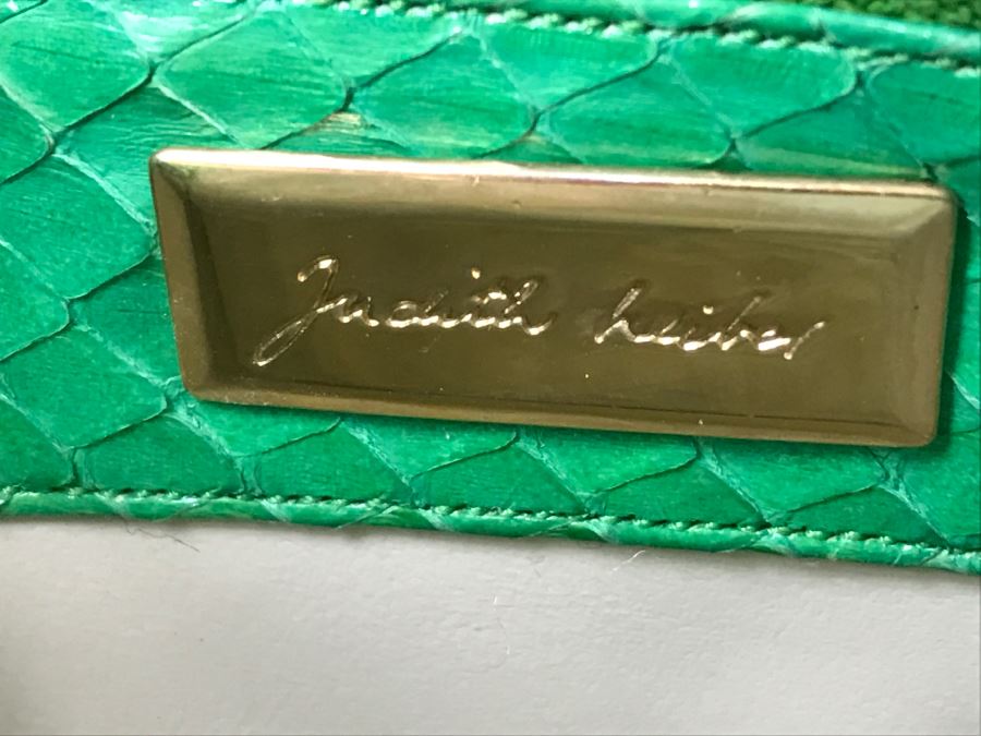 Vintage Judith Leiber Green Snakeskin Handbag Purse [Photo 7]
