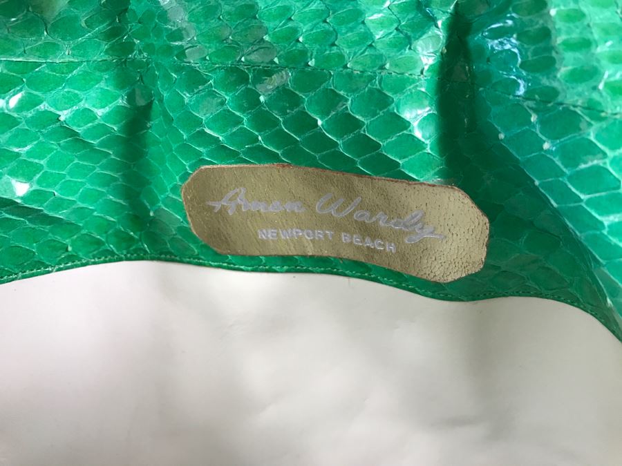 Vintage Judith Leiber Green Snakeskin Handbag Purse [Photo 8]