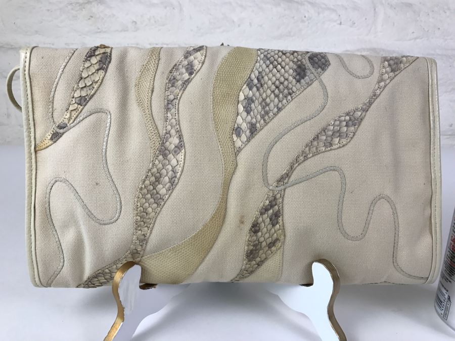 Vintage Carlos Falchi Snakeskin Clutch Purse Handbag [Photo 2]