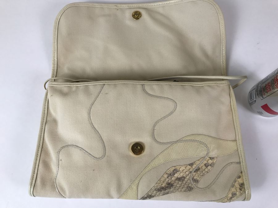 Vintage Carlos Falchi Snakeskin Clutch Purse Handbag [Photo 6]