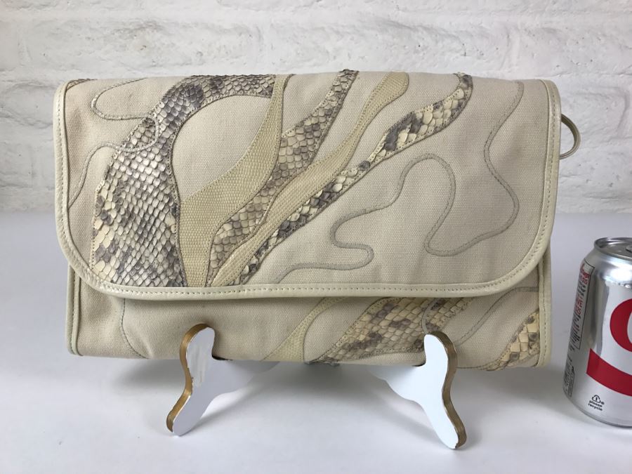 Vintage Carlos Falchi Snakeskin Clutch Purse Handbag [Photo 4]