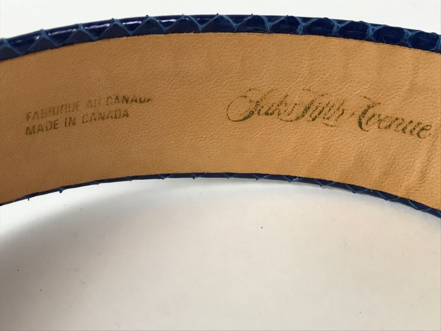 Genuine Reptile Veritable S/M Blue Belt By Emmanuel Made In Canada [Photo 4]