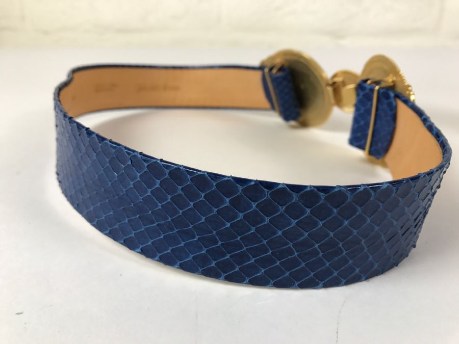 Genuine Reptile Veritable S/M Blue Belt By Emmanuel Made In Canada [Photo 3]