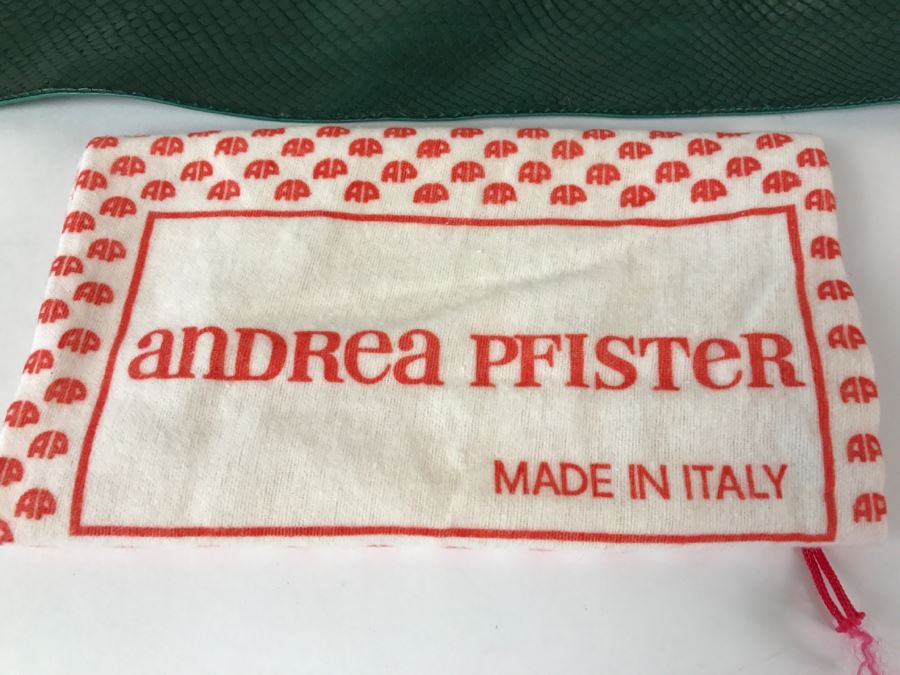 Andrea Pfister Green Snakeskin Belt Made In Italy With Dust Jacket [Photo 2]