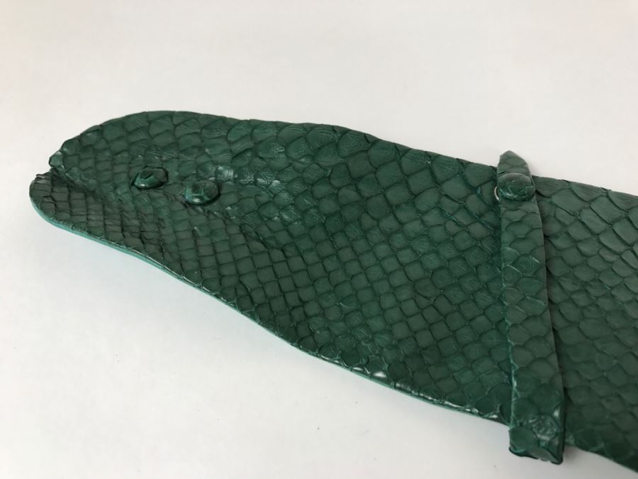Andrea Pfister Green Snakeskin Belt Made In Italy With Dust Jacket [Photo 5]