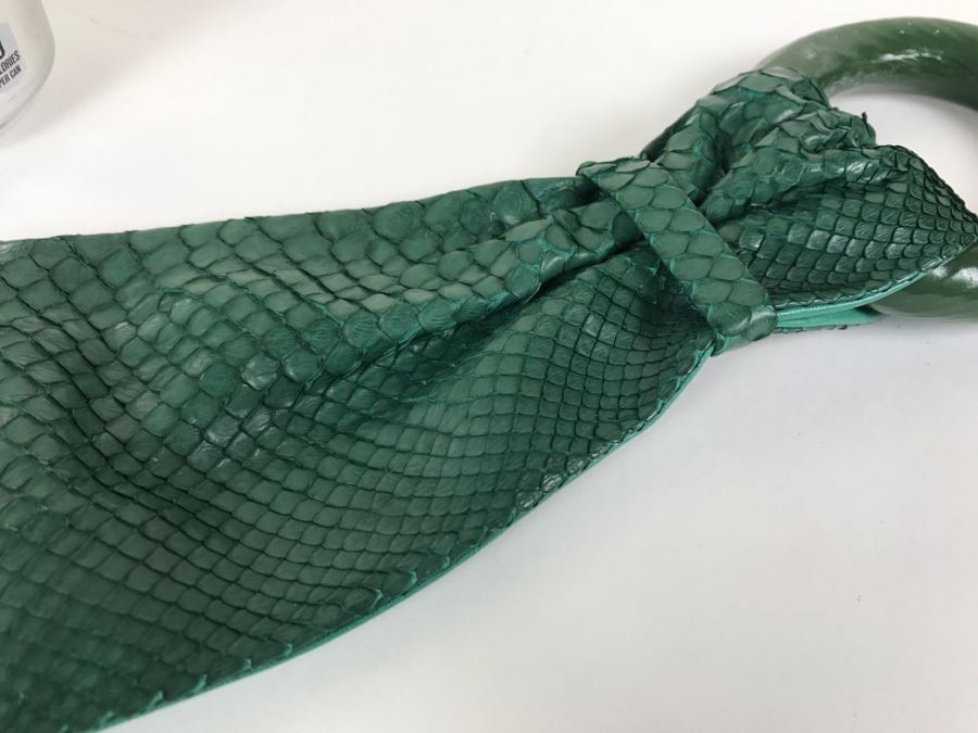 Andrea Pfister Green Snakeskin Belt Made In Italy With Dust Jacket [Photo 4]