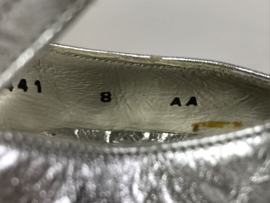 Silver Stuart Weitzman Sandal Shoes Size 8 AA [Photo 6]
