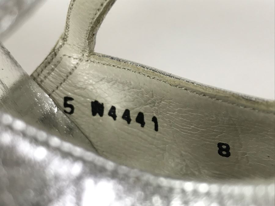 Silver Stuart Weitzman Sandal Shoes Size 8 AA [Photo 7]