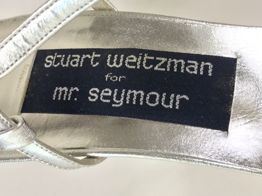Silver Stuart Weitzman Sandal Shoes Size 8 AA [Photo 3]