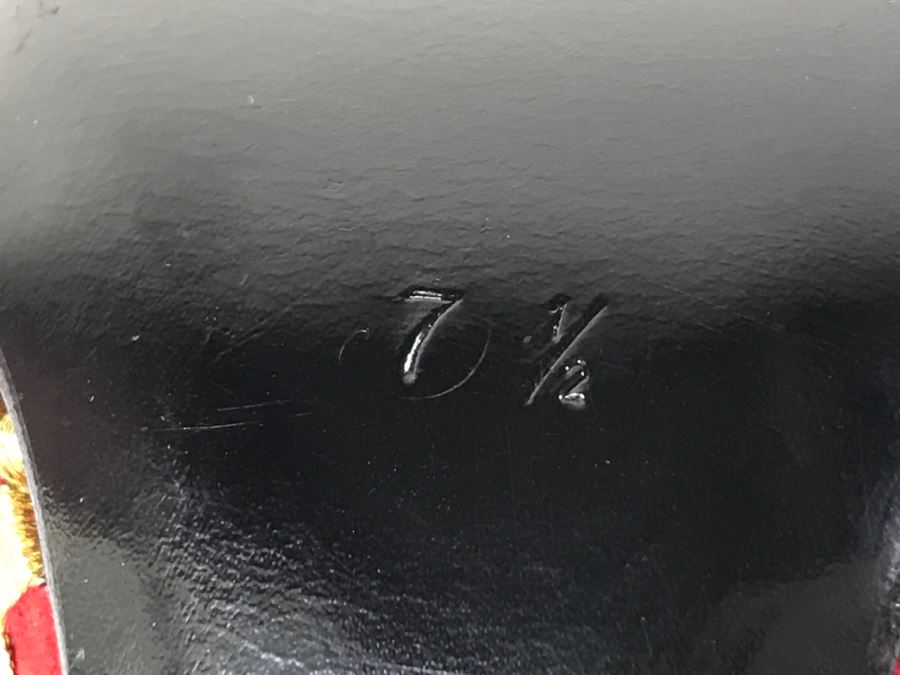 Fabulous Mario Giordana Red And Gold Shoes Size 7 1/2 Made In Italy [Photo 11]