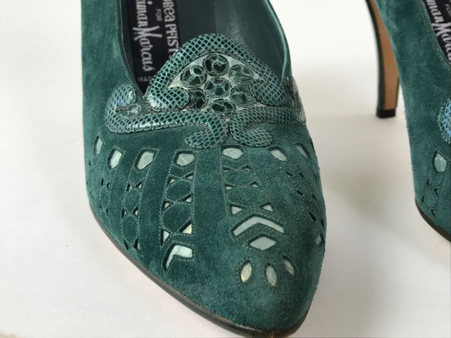 Andrea Pfister Green Suede Shoes Made In Italy With Dust Jacket [Photo 5]