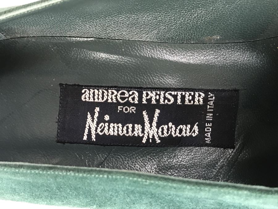 Andrea Pfister Green Suede Shoes Made In Italy With Dust Jacket [Photo 7]