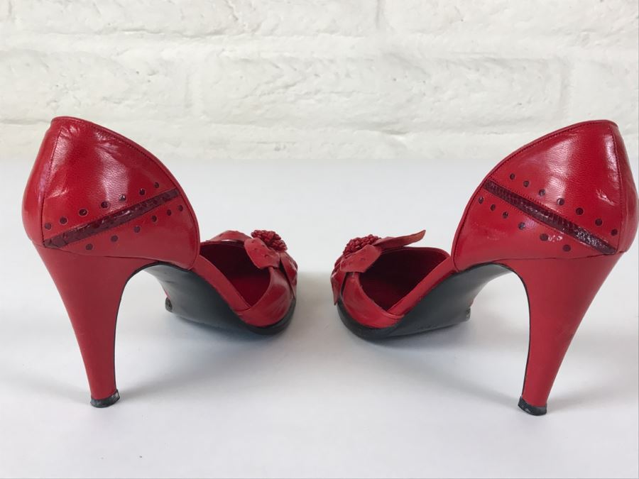 Vintage Beverly Feldman Red Shoes Size 7 1/2 M [Photo 7]