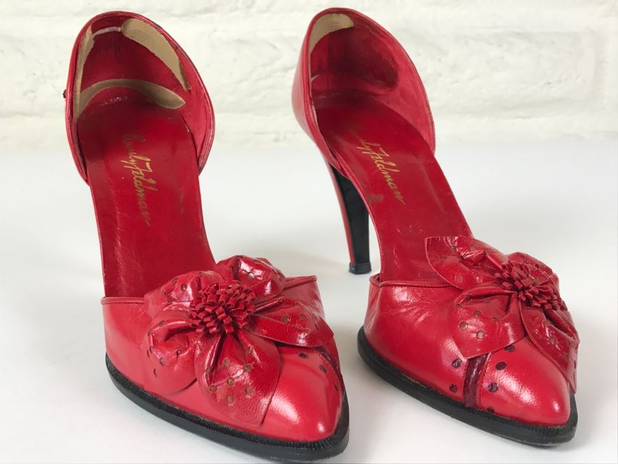 Vintage Beverly Feldman Red Shoes Size 7 1/2 M