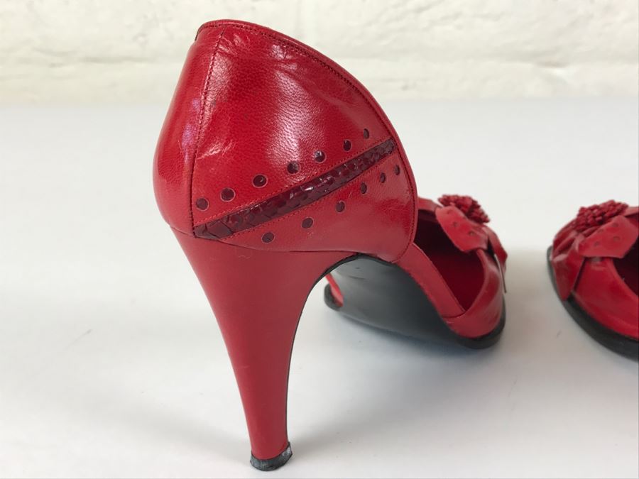 Vintage Beverly Feldman Red Shoes Size 7 1/2 M [Photo 8]
