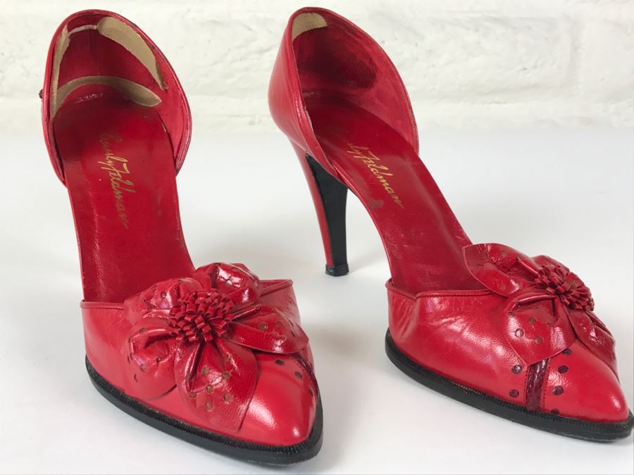 Vintage Beverly Feldman Red Shoes Size 7 1/2 M [Photo 1]