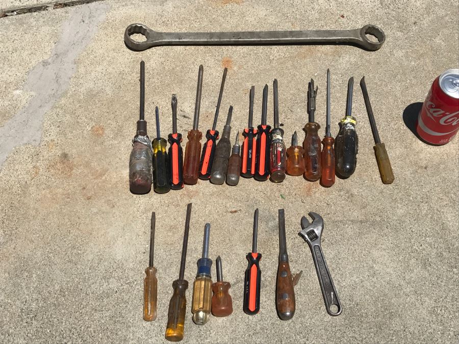 JUST ADDED - Various Tools Including Screwdrivers And Wrenches