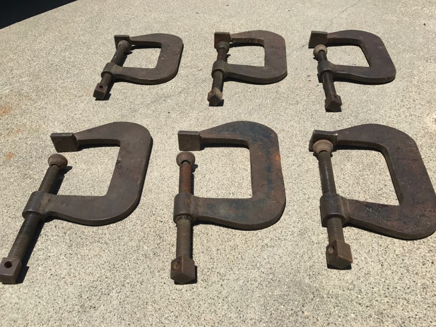 JUST ADDED - (6) Custom Fabricated Steel C-Clamps Used In Making Yacht In Backyard [Photo 2]