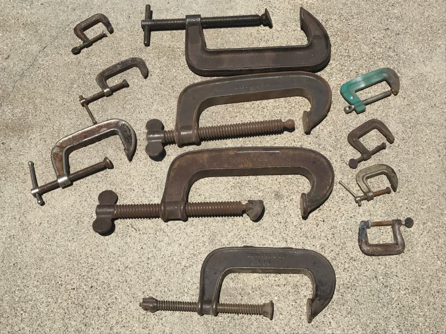JUST ADDED - Lot Of Various Steel C-Clamps