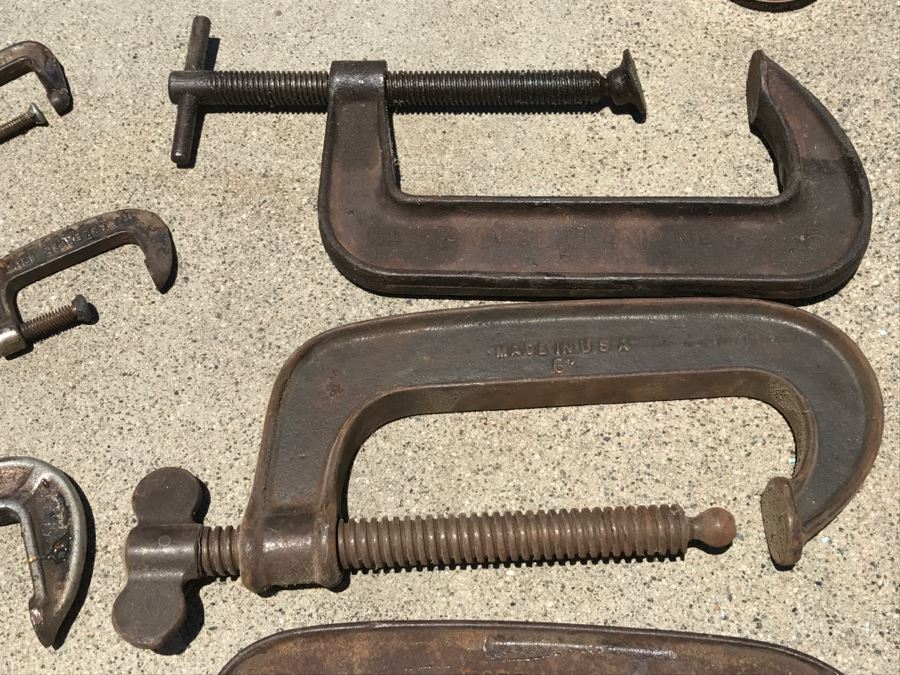 JUST ADDED - Lot Of Various Steel C-Clamps [Photo 7]