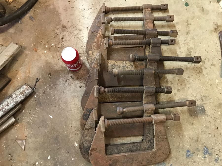 JUST ADDED - Lot Of Custom Fabricated Steel C-Clamps Used In Making Yacht In Backyard [Photo 2]