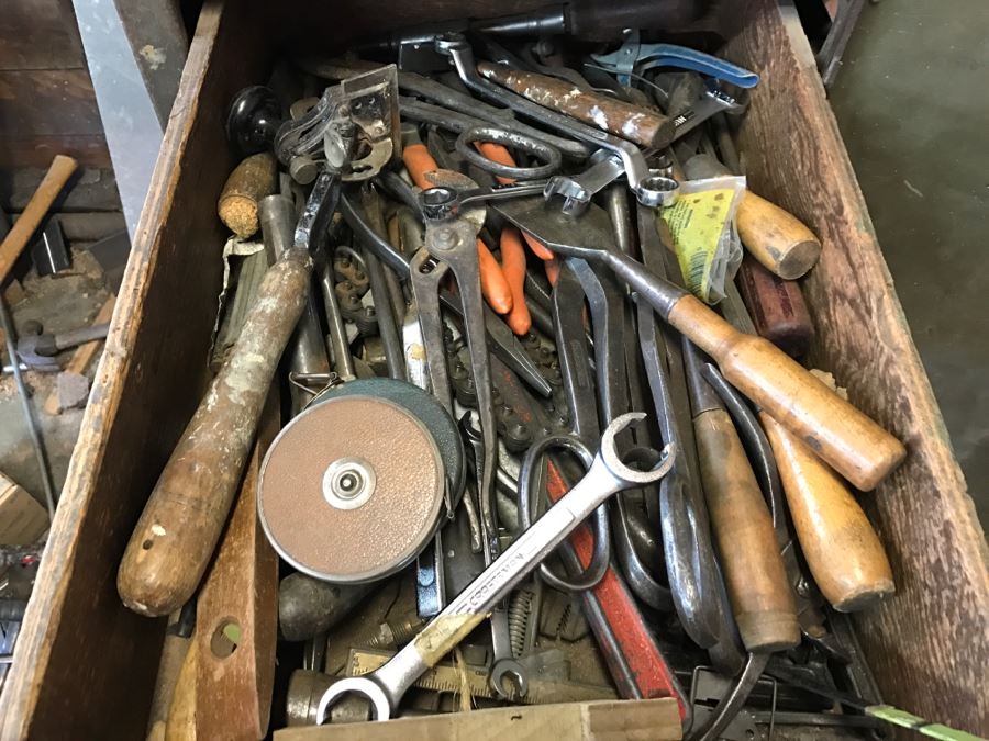 JUST ADDED - Contents Of Drawer Loaded With Vintage Tools - Does Not Include Drawer [Photo 1]