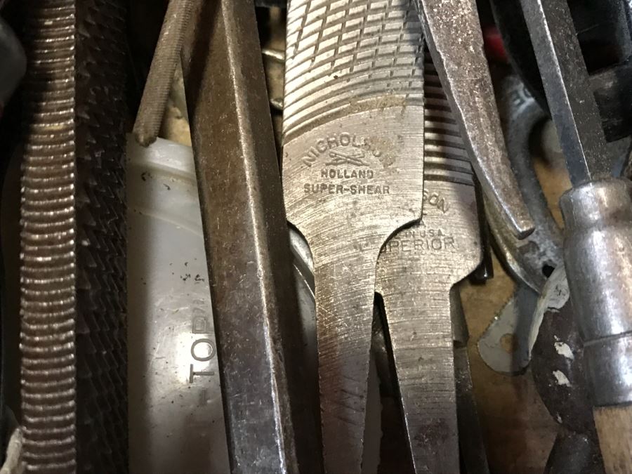 JUST ADDED - Contents Of Drawer Lots Of Vintage Steel Files, Vintage Saw - Does Not Include Drawer [Photo 3]