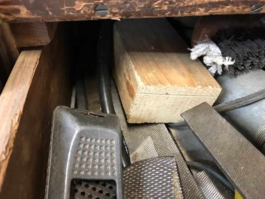 JUST ADDED - Contents Of Drawer Lots Of Vintage Steel Files, Vintage Saw - Does Not Include Drawer [Photo 5]