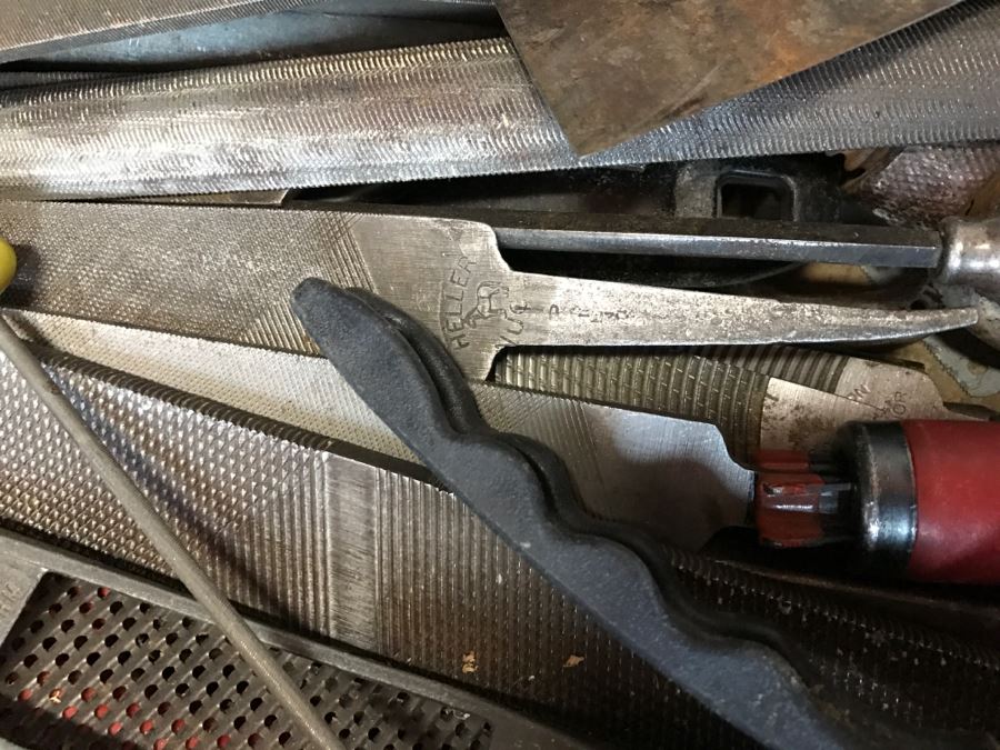 JUST ADDED - Contents Of Drawer Lots Of Vintage Steel Files, Vintage Saw - Does Not Include Drawer [Photo 2]