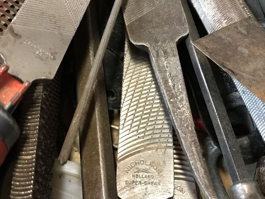 JUST ADDED - Contents Of Drawer Lots Of Vintage Steel Files, Vintage Saw - Does Not Include Drawer [Photo 4]