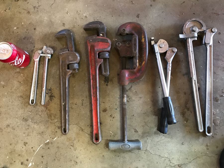 JUST ADDED - Various Pipe Wrenches And Pipe Bending Tools [Photo 1]