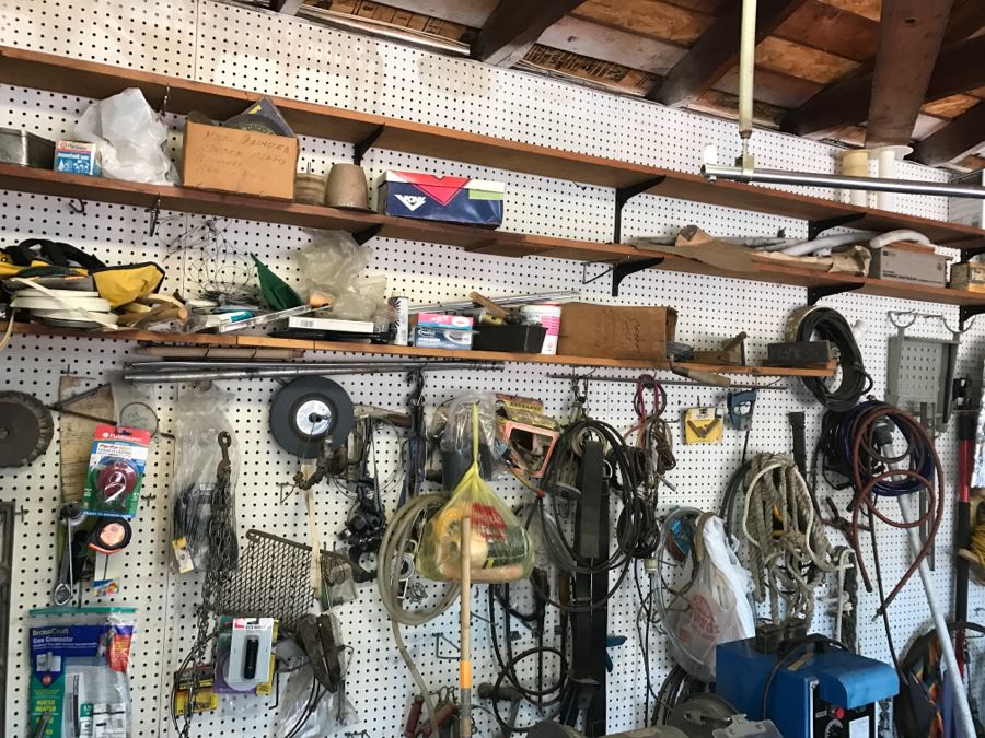 JUST ADDED - Everything Attached To Wall And On Shelves - Tools And Hardware - See All Photos