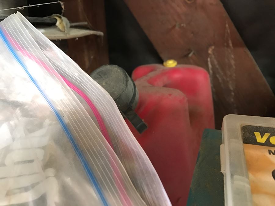 JUST ADDED - Shelf Full Of Hardware, Gas Can And Metal Tool Box [Photo 7]