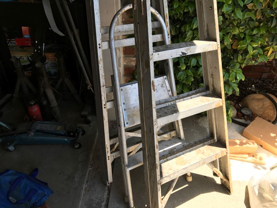 JUST ADDED - (2) Aluminum Ladders And Step Ladder [Photo 3]