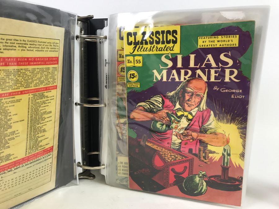 Set Of 16 Vintage Classics Illustrated Comic Books In Binder