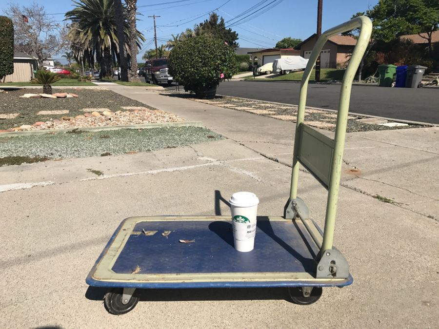 LAST MINUTE ADD - Vintage Green Rolling Cart [Photo 1]