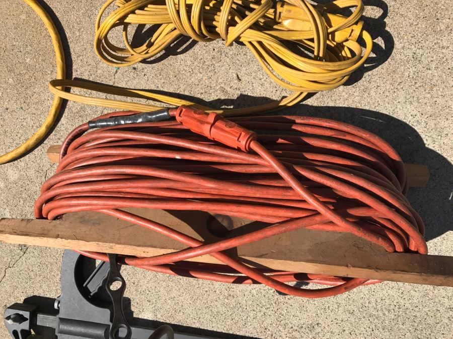 LAST MINUTE ADD - Garage Lot With Extension Cords, Clamps And Sprayer [Photo 3]