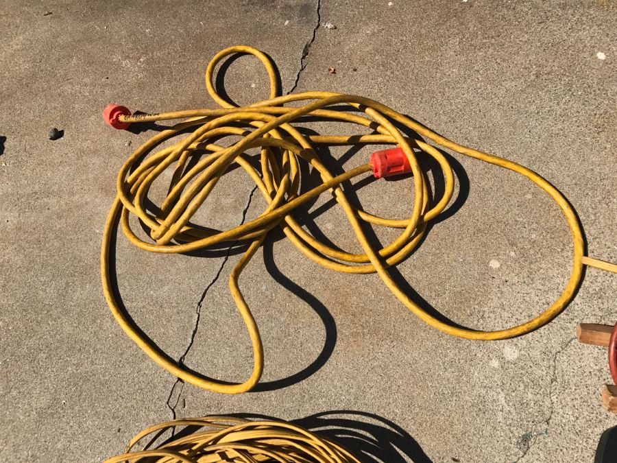 LAST MINUTE ADD - Garage Lot With Extension Cords, Clamps And Sprayer