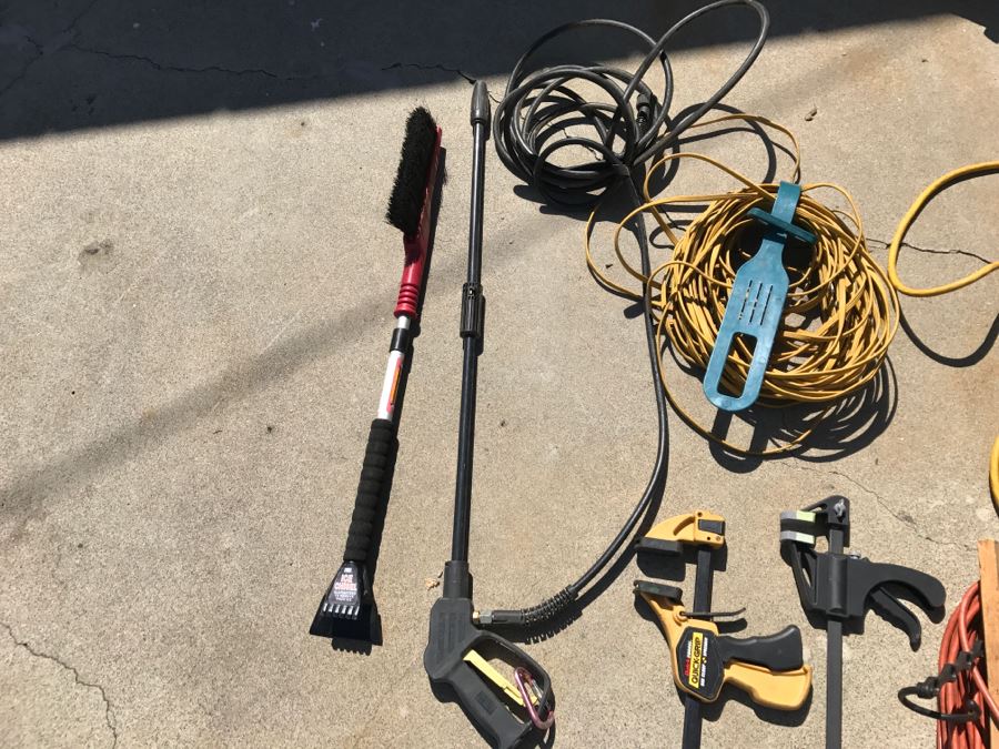 LAST MINUTE ADD - Garage Lot With Extension Cords, Clamps And Sprayer [Photo 8]